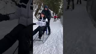 Trottinette des neiges au Parc de la Gorge de Coaticook [upl. by Ris739]