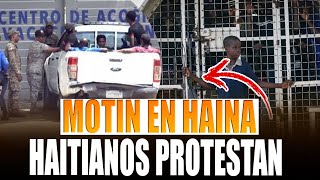 PROTESTAS DE HAITIANOS EN CENTRO DE MIGRACION EN HAINA [upl. by Aisela988]