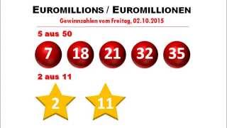 Euromillions Gewinnzahlen Freitag 02102015 [upl. by Beare]