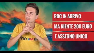 RDC DAL 12 AGOSTO MA BONUS 200 EURO E ASSEGNO UNICO 🤔 [upl. by Neeven472]