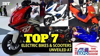 Top 7 electric bikes amp scooters unveiled at Auto Expo 2018 [upl. by Ennaeus]