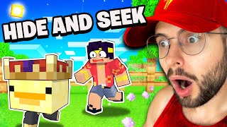 HIDE AND SEEK cu YouTuberi dar SUNTEM BLOCURI pe Minecraft [upl. by Anairda]