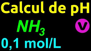 Calcul de pH  ammoniac à 01 molL [upl. by Ycnahc]