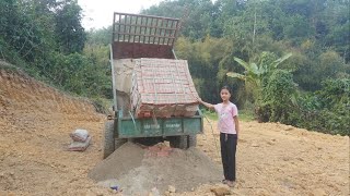 Full video Poor girl Build a new house  Buy bricks sand and cement to build the foundation [upl. by Tullus]