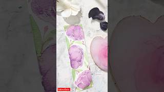 Bookmark de Peonias en Acuarelas muy fácil acuarelas watercolors painting bookmark shorts [upl. by Milda]