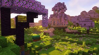 Minecraft Soothing Scene  Relaxing Cherry Grove InGame [upl. by Annaynek2]