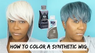 DIY DYE YOUR SYNTHETIC WIG A DIFFERENT COLOR  5 MINUTE TUTORIAL [upl. by Margery]