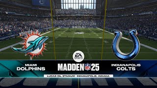 Madden 25 predictions NFL weeks 7 Miami Dolphins at Indianapolis Colts simulation [upl. by Aivatnahs]