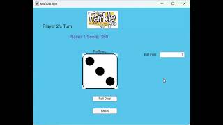 Farkle Dice Game eng 6 project using MATLAB App Designer [upl. by Enirehtak]