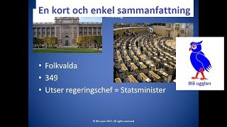 Hur styrs Sverige Riksdag regering mm En kort och enkel sammanfattning [upl. by Hukill842]