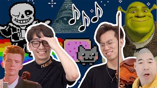 TwoSetViolin Archive  Playing Famous Meme Songs From Memory [upl. by Kelly]