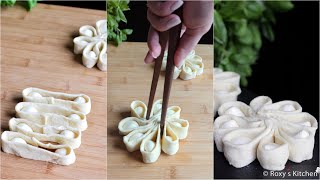 Mozzarella Cheese Balls aka Bocconcini in Puff Pastry  Shape Them Like Flowers Using Chopsticks [upl. by Mcilroy]