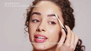 Full Lash and Eyebrow Serum Tutorial for Thicker Brows Shiseido [upl. by Tekcirc]