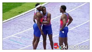 US disqualified from mens 4x100 relay as Canada takes gold [upl. by Yeltnarb]