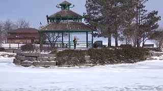 4K Exploring Beautiful BARRIE ONTARIO  Frozen Shores Of Lake Simcoe March 2022  Panoramic [upl. by Mrots]