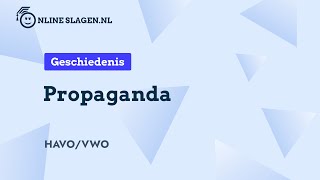 Propaganda kenmerkend aspect 37  Geschiedenis Eindexamen havo amp vwo [upl. by Nallaf]