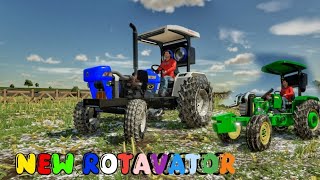 John deereand new holland 3630  Farming simulator mods  Rotavator testing [upl. by Jamill]