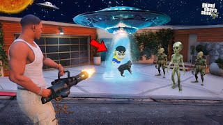 GTA 5 Aliens Attack on Los Santos  Shinchan Kidnap By Aliens Part1 [upl. by Neffets]