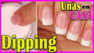 👉 Uñas en CASA SIN LAMPARA con DIP POWDER Facilísimo 💜 Uñas Naturales y TIPS Sistema de Inmersión [upl. by Euqinommod278]