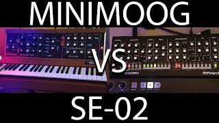 Do they sound the same  MiniMoog Model D  VS  Roland SE02 [upl. by Akiaki]