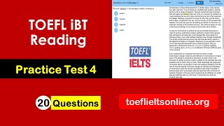 TOEFL iBT Reading Practice Test 4 with Answers IMPROVE your TOEFL iBT Score [upl. by Treblihp]