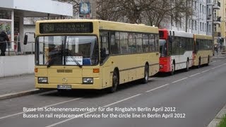 Schienenersatzverkehr SBahn Berlin Ringbahn  verschiedene Busse im Einsatz HD [upl. by Karee]