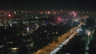 Hotel View Fireworks in Manila Philippines New Years Day 2024 [upl. by Eirehs]