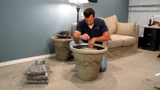 Installing a Standard Aqua Rock Fountain Kit in a Decorative pot [upl. by Aeslehs]