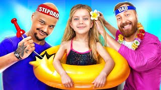 We Built a Cardboard Waterpark Inside Our House Dad vs Stepdad [upl. by Aidul]