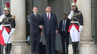 Chinese President Xi Jinping arrives at the Elysee  AFP [upl. by Hands]