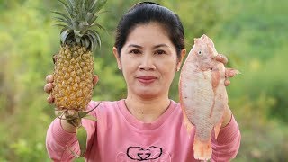 Awesome Cooking Fish With vegetable Anana Recipe  Cook Fish Recipes  Village Food Factory [upl. by Aicnatsnoc]