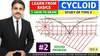 HOW TO DRAW CYCLOID SOLVED PROBLEM 2 IN ENGINEERING GRAPHICS AND ENGINEERING DRAWING IN HINDI [upl. by Nylirad]