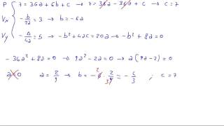 Esercizio Determinare lequazione della parabola passante per P67 con vertice V35 [upl. by Lorre784]