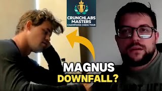 MAGNUS DOWNFALL missed the Winning Move against Maxime Vachier Lagrave in Crunchlabs Masters 2024 [upl. by Naelopan]