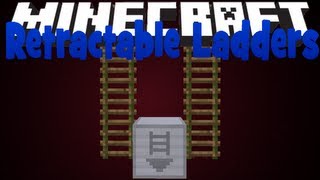 Minecraft Mod Showcase Retractable Ladders Mod [upl. by Bloch680]