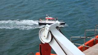 Marine Pilot Boards Oscar Wilde Ferry at Cherbourg Port [upl. by Shelley774]