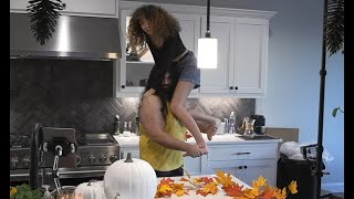 102622 EsfandTV  CARVING MASSIVE PUMPKINS w BONNIE [upl. by Domonic]