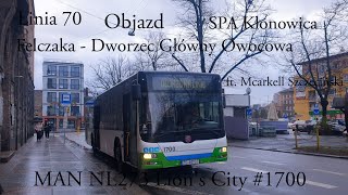 OBJAZD Linia 70 Szczecin Felczaka  Dworzec Główny Owocowa MAN NL273 Lions City 1700 ft Mcarkel [upl. by Lothaire]