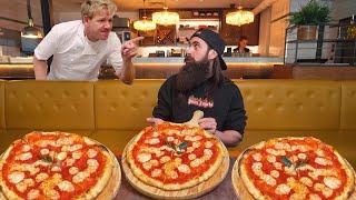 TRYING TO BEAT THE SLICE RECORD AT GORDON RAMSAYS BOTTOMLESS PIZZA RESTAURANT  BeardMeatsFood [upl. by Reinwald]