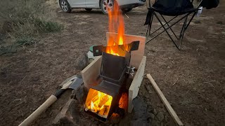 Staying Warm And Cooking With a Rocket Stove In The Desert [upl. by Latsyc]