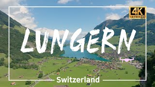 Switzerland🇨🇭 Lungern  Hidden Swiss Village  Most Beautiful Lake Lungernersee  4K 60p Drone [upl. by Idissak]