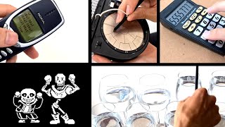 MEGALOVANIA Undertale Weird cover with Drinking glasses Calculators Nokia 3310 [upl. by Tychon]