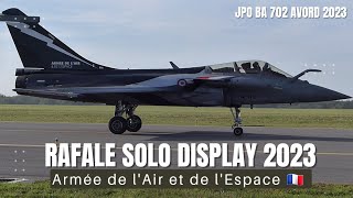 Rafale Solo Display 2023  JPO BA 702 Avord [upl. by Reinke416]