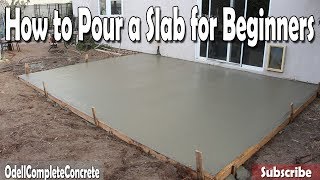 How to Pour a Concrete Slab for Beginners DIY [upl. by Glogau]