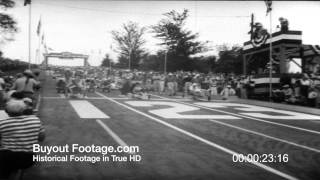 HD Stock Footage Soapbox Derby 20th Anniversary 1957 Newsreel [upl. by Nylrebmik]