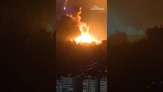 Huge explosions seen after Israeli attack on Beirut’s southern suburbs israel lebanon middleeast [upl. by Ynafets]