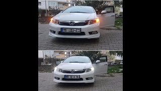 Honda Civic Seyir Farı Çift Renk FB7  Video 2 [upl. by Crisey]