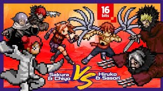 Sakura e Chiyo Vs Sasori  Sprite Animation [upl. by Emelita840]