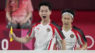 Kevin Sanjaya Sukamuljo Marcus Fernaldi Gideon vs Aaron Chia Soh Wooi Yik  Olimpiade 2021 [upl. by Aggri]