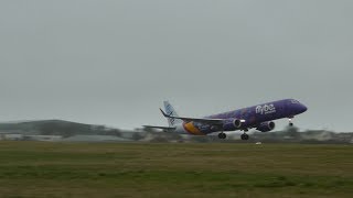 BUSY AFTERNOON at Guernsey Airport featuring special FlyBe E195 190218 [upl. by Breana117]